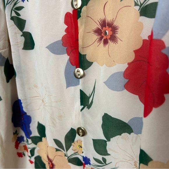 CAbi Floral Button-Up Women's Top - Multicolor Size M - Picture 4 of 7